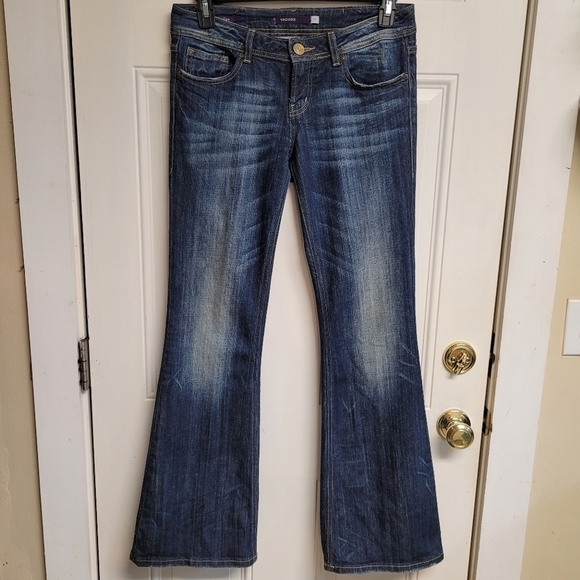 Vigoss Dark Wash Flare Leg Jeans Size 7 - Picture 2 of 8